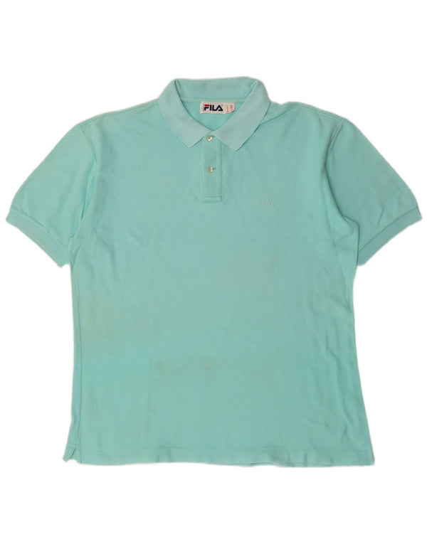 FILA Mens Polo Shirt IT 56 XL Blue Cotton