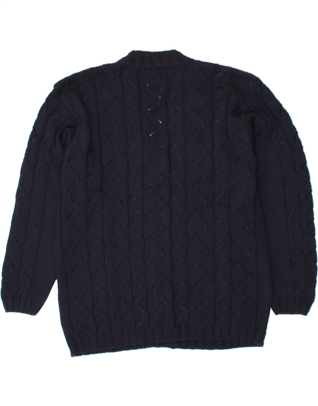 MARRONETTO Womens Cardigan Sweater IT 46 Large Navy Blue Wool Vintage Marronetto and Second-Hand Marronetto from Messina Hembry 