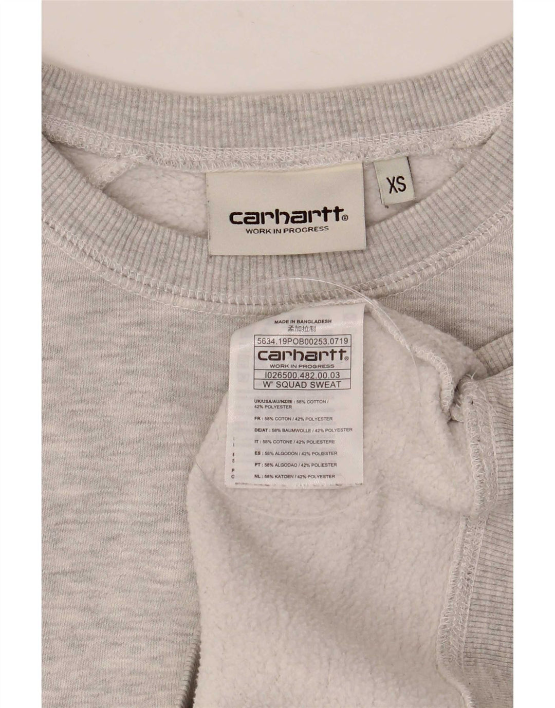 Damska bluza oversize Carhartt UK 6 XS, szara bawełna