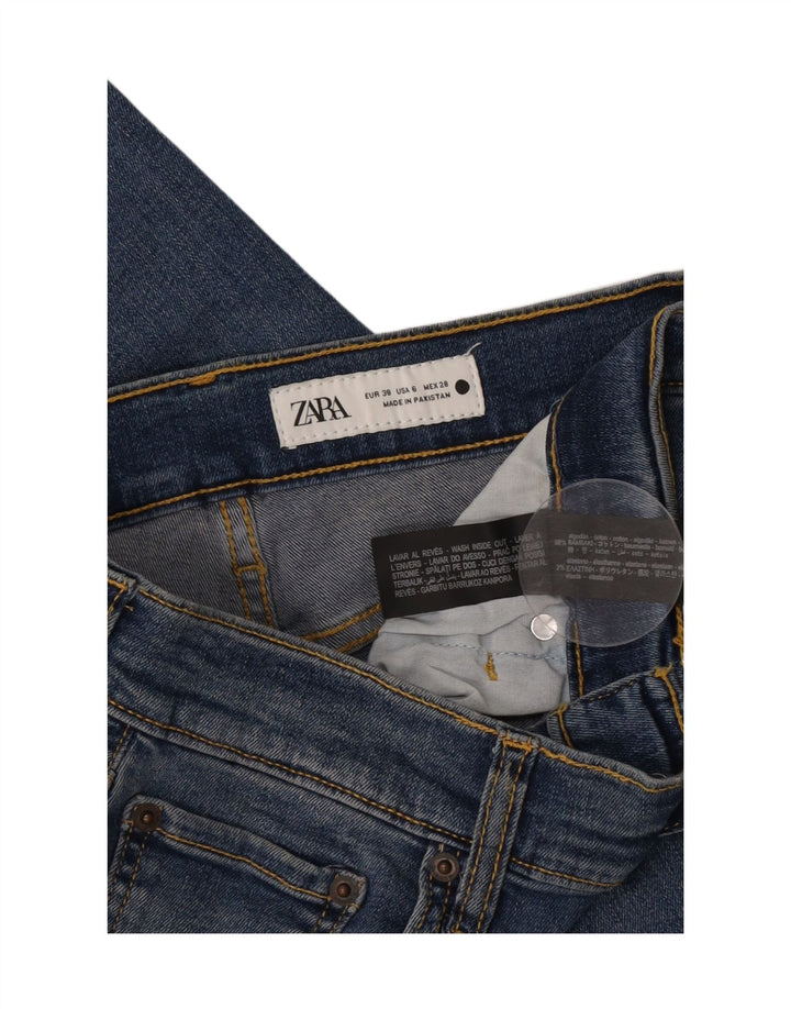 Damskie proste dżinsy Zara EU 38 Small W28 L25 Niebieskie bawełniane