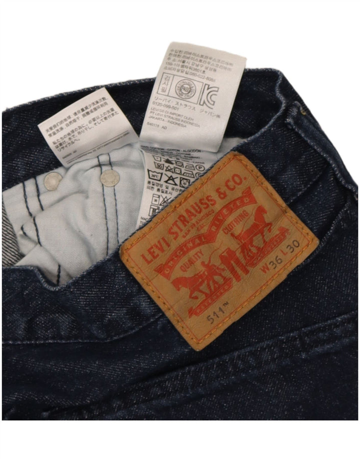 Męskie jeansy Levi's 511 Slim W36 L30 Granatowa bawełna