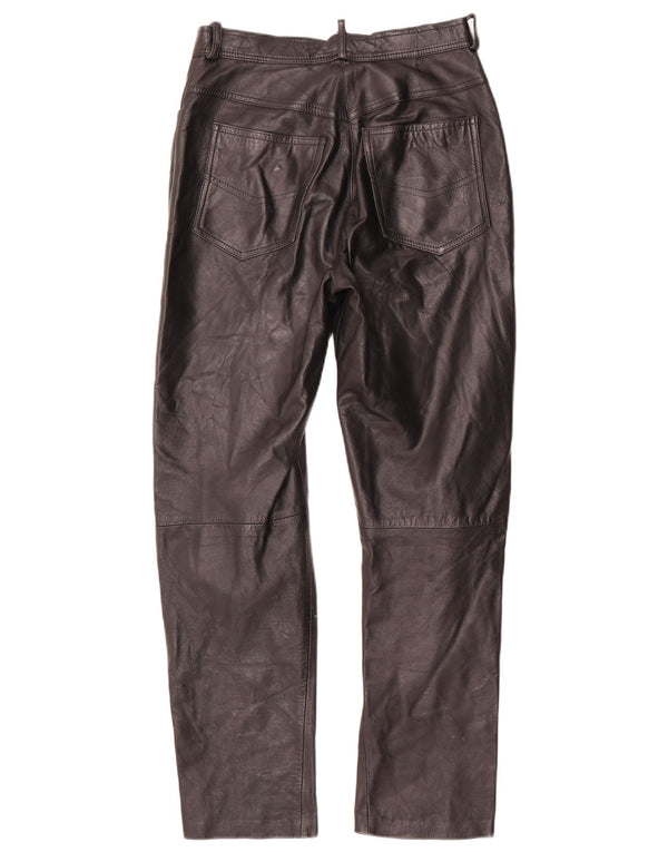 Spodnie damskie VINTAGE IT 42 Medium W28 L29 Czarna skóra