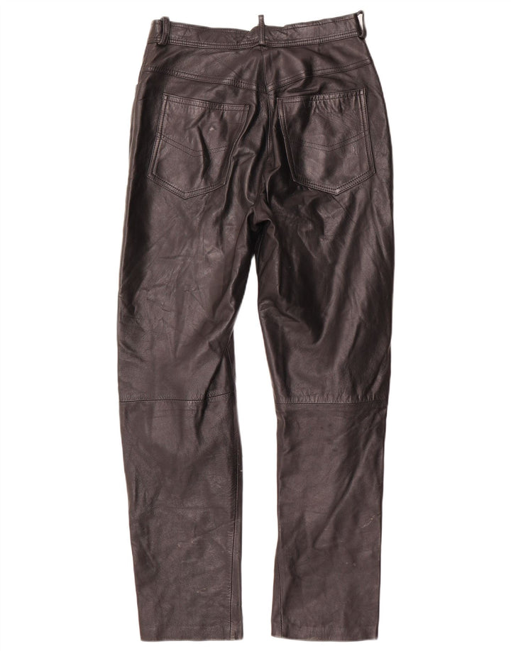 Spodnie damskie VINTAGE IT 42 Medium W28 L29 Czarna skóra