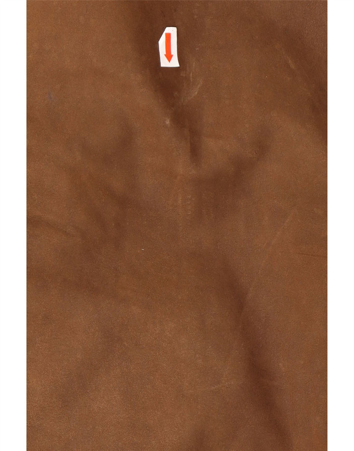 MAREN Mens Leather Jacket UK 36 Small Brown Suede
