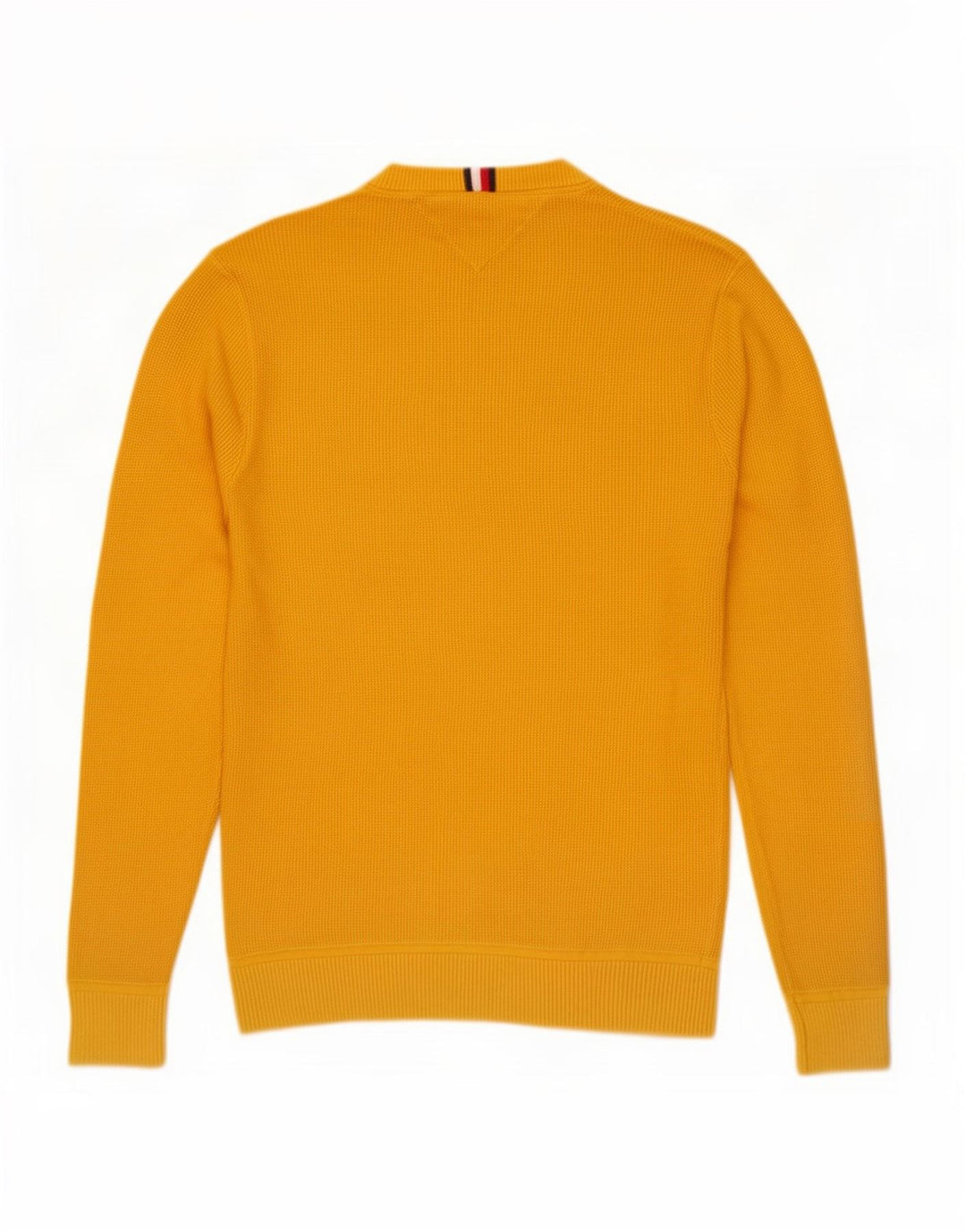 Męski sweter z okrągłym dekoltem Tommy Hilfiger, średniożółty, bawełniany