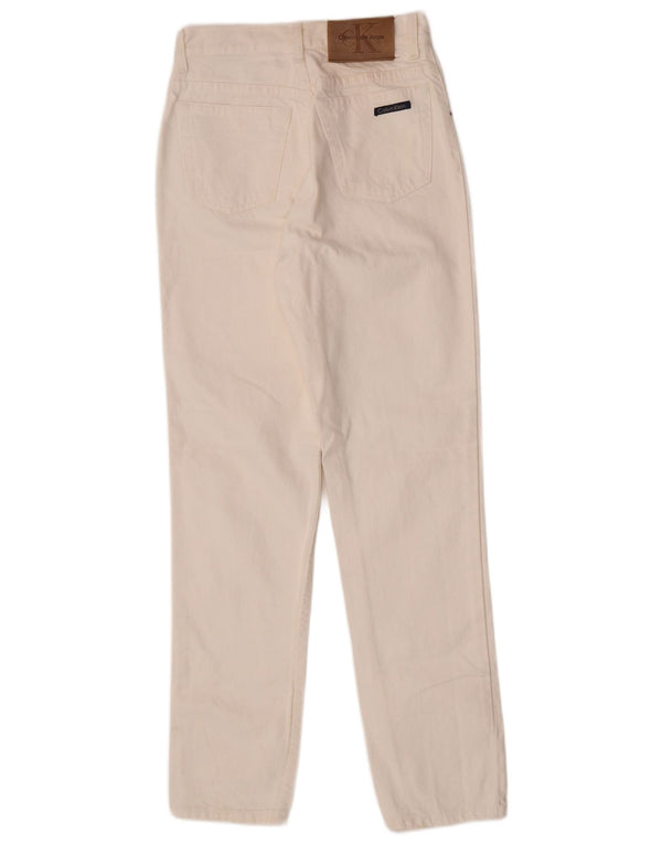 Damskie jeansy Calvin Klein z wysokim stanem US 9 Medium W25 L29 białe