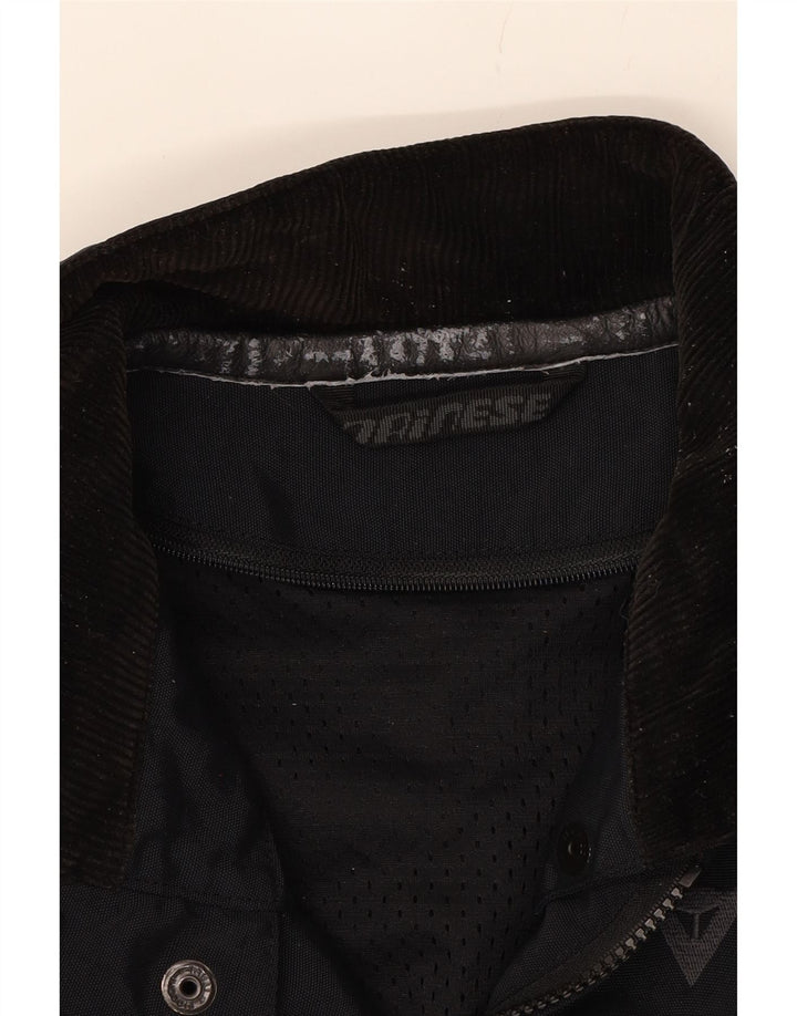 DAINESE Womens Graphic Racer Jacket UK 14 Medium Black Nylon Vintage Dainese and Second-Hand Dainese from Messina Hembry 