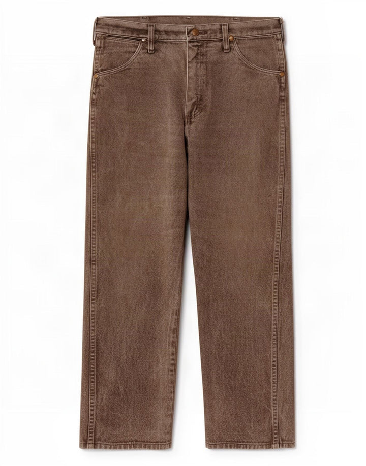 Męskie proste dżinsy Wrangler W32 L28 brązowe