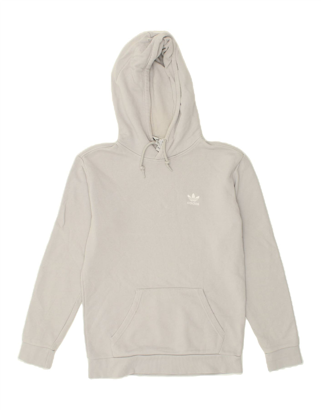ADIDAS Mens Hoodie Jumper Small Grey Cotton Vintage Adidas and Second-Hand Adidas from Messina Hembry 