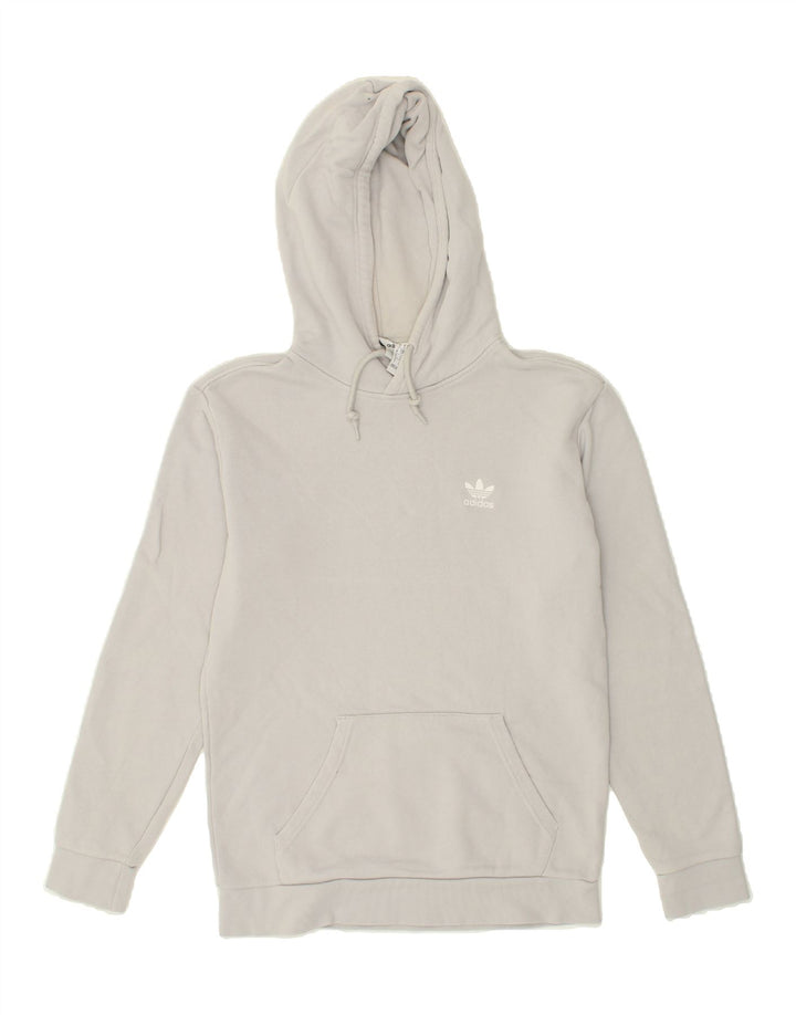 ADIDAS Mens Hoodie Jumper Small Grey Cotton Vintage Adidas and Second-Hand Adidas from Messina Hembry 