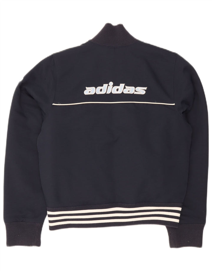 Damska kurtka bomber Adidas Graphic UK 12, średni granatowy poliester