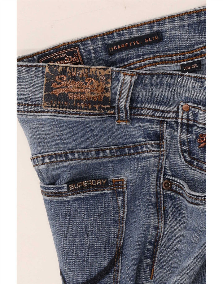 Damskie jeansy Superdry Cigarette W30 L32 Niebieskie