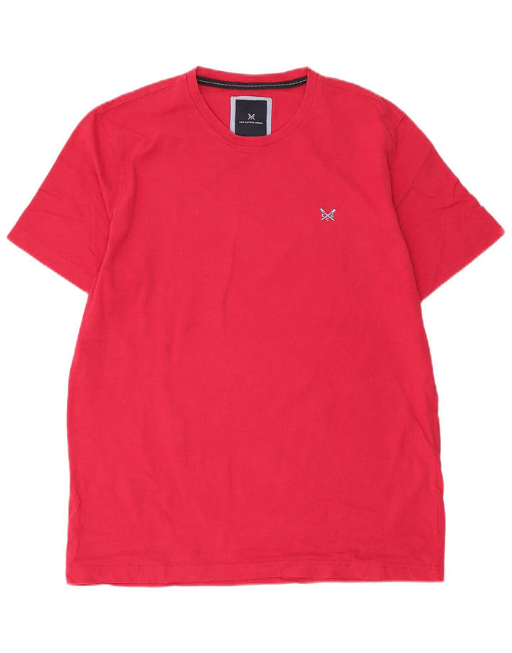 Crew Clothing Męski T-shirt Top, duży, czerwony, bawełniany