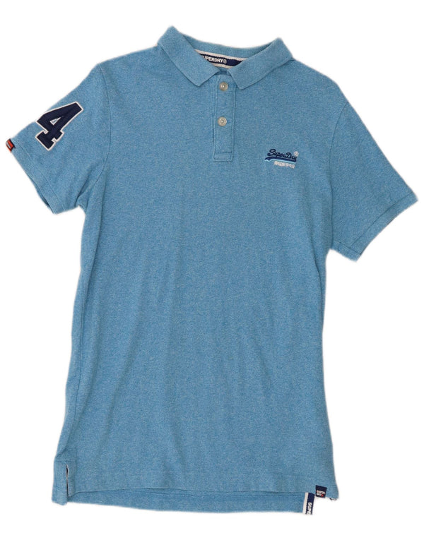 Męska koszulka polo Superdry z grafiką, duża, niebieska, bawełniana w cętki