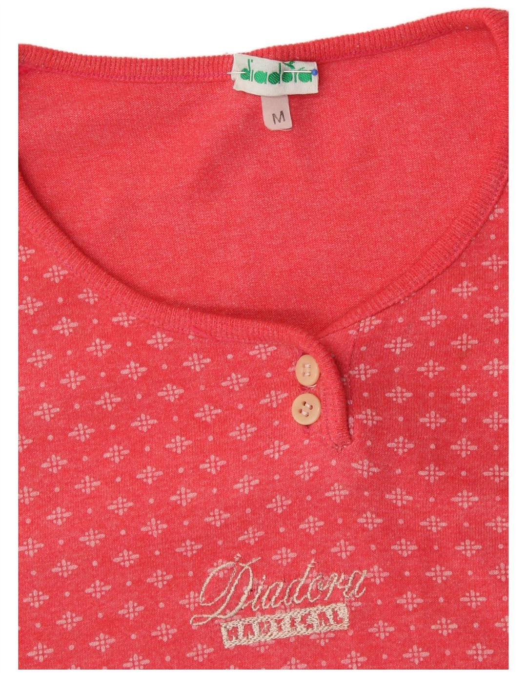 T-shirt damski DIADORA Top UK 14 Średni różowy, geometryczny, bawełniany