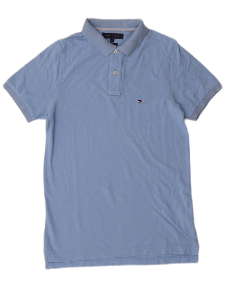 Męska koszulka polo Tommy Hilfiger, mała, niebieska, bawełniana
