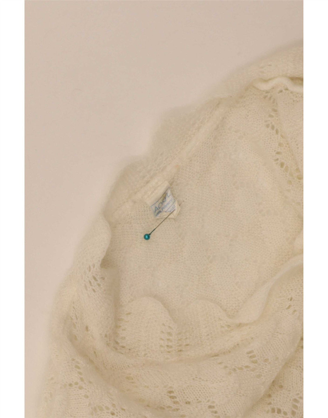Sweter damski w stylu vintage, UK 16, duży, złamany biały, poliakryl