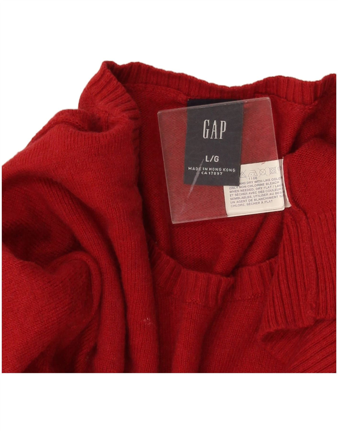 Męski sweter Gap z okrągłym dekoltem, duży, czerwony, bawełniany