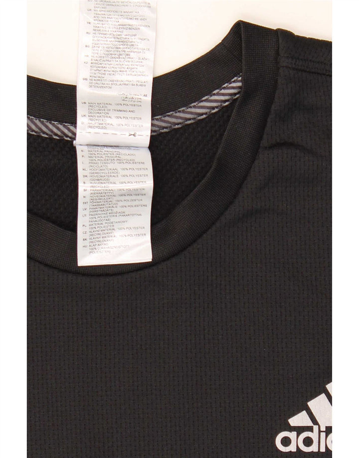 Adidas Męskie Aeroready Top z długim rękawem, duży czarny poliester z blokami kolorów