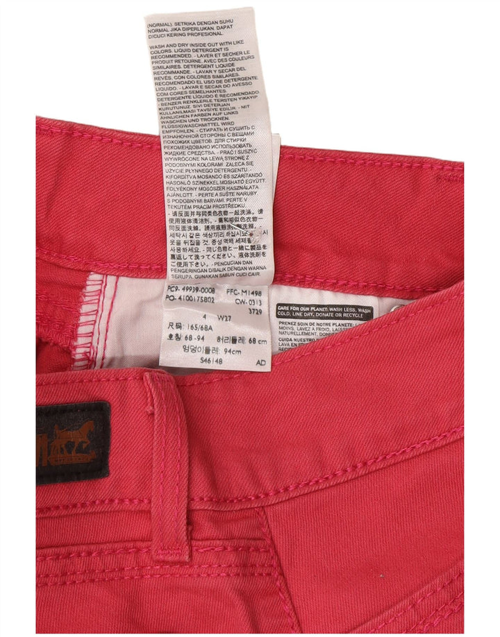 Damskie jeansy Capri Levi's US 4 Small W27 L20 Różowa bawełna