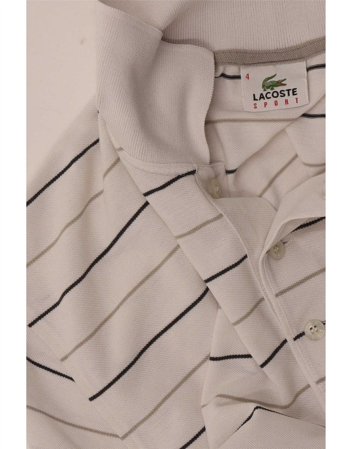 Męska koszulka polo Lacoste, rozmiar 4, średnie białe paski