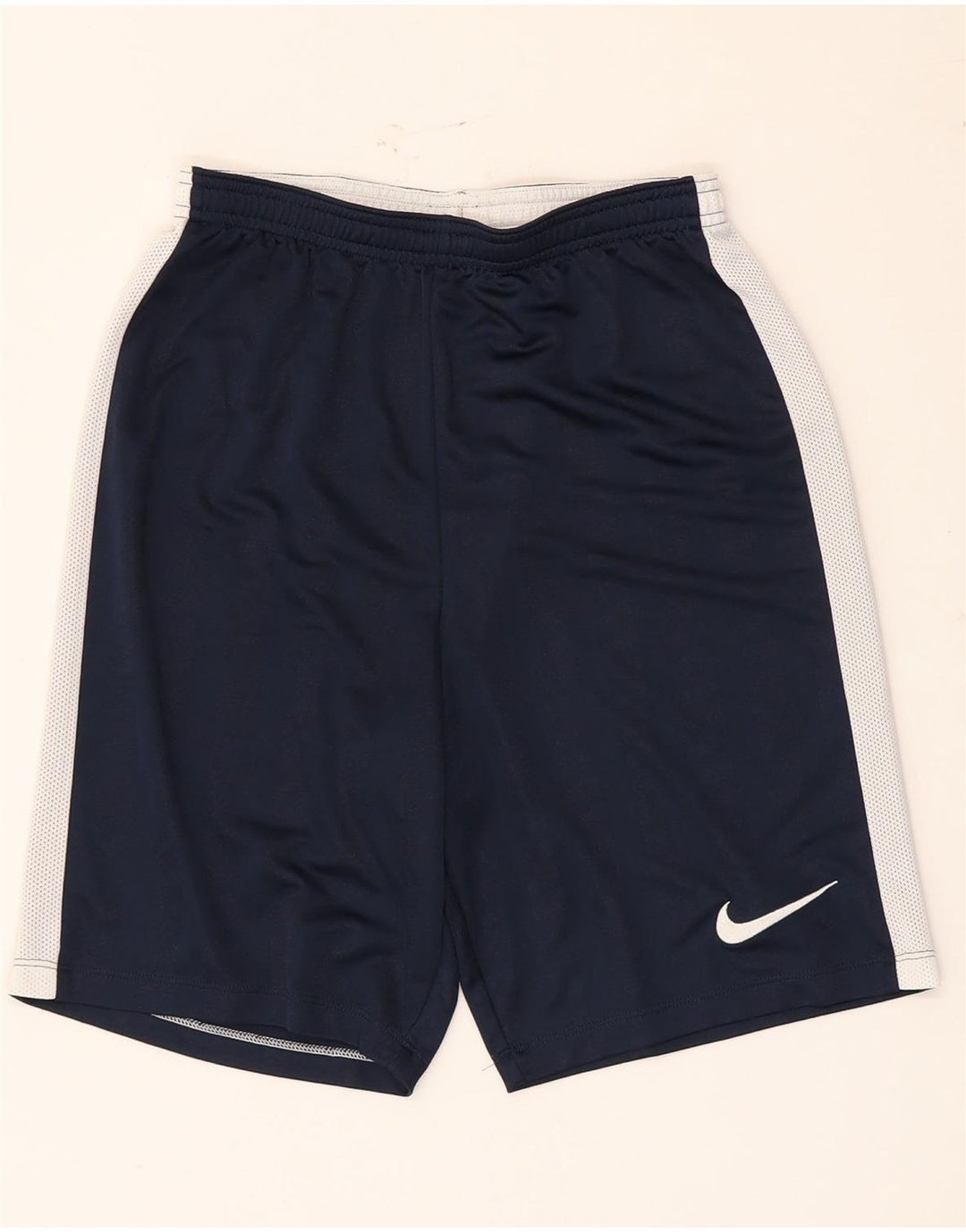 Męskie spodenki sportowe Nike Dri Fit, małe, granatowe, z poliestru w blokach kolorów
