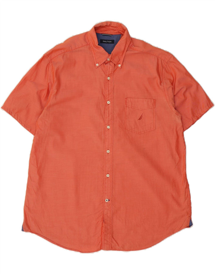 NAUTICA Mens Short Sleeve Shirt Large Red Cotton Vintage Nautica and Second-Hand Nautica from Messina Hembry 