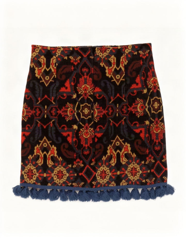 Spódnica mini damska Zara mała W26 wielokolorowy akryl Paisley