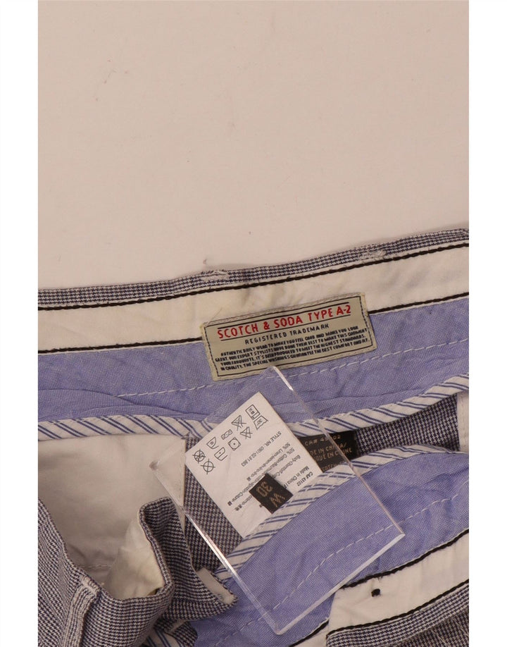 Męskie spodenki Chino Scotch & Soda W30 Średnioniebieskie, bawełniane w pepitkę