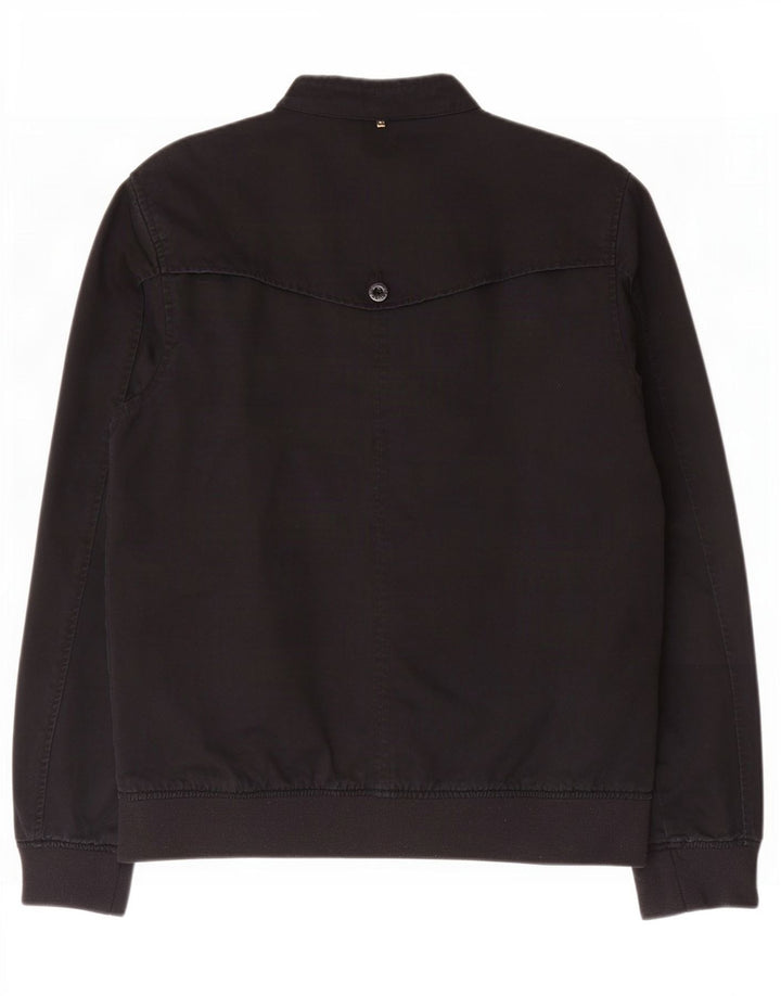 Pretty Green Męska kurtka bomber UK 40, duża czarna bawełna