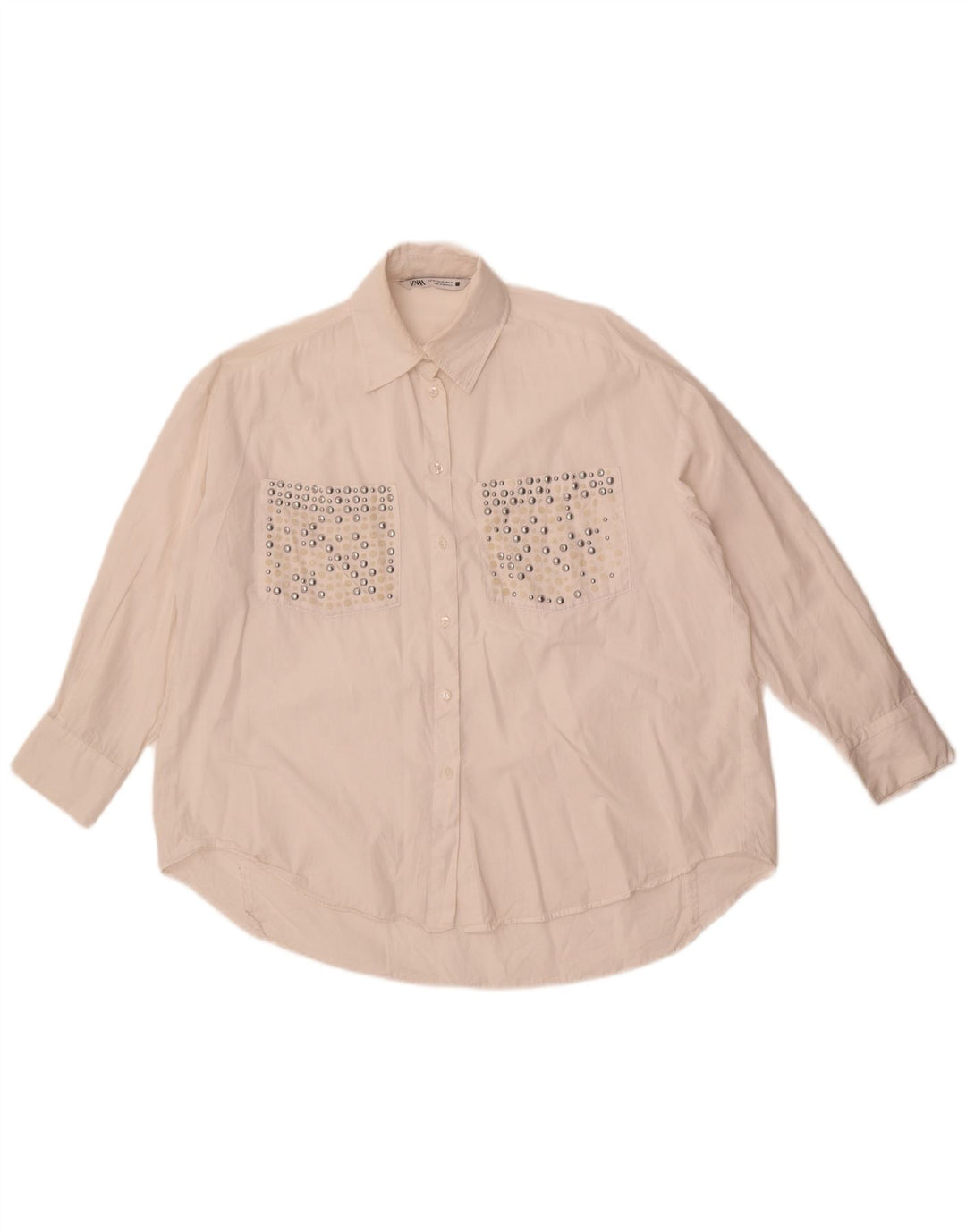 Damska bluzka koszulowa oversize Zara UK 6 XS biała