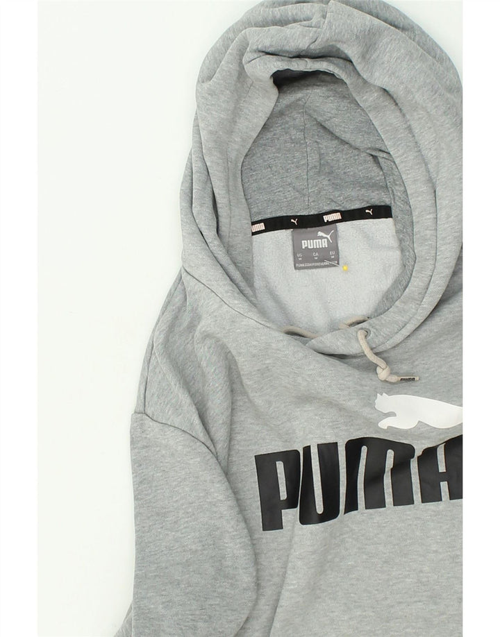 PUMA Mens Graphic Hoodie Jumper Medium Grey Cotton | Vintage Puma | Thrift | Second-Hand Puma | Used Clothing | Messina Hembry 