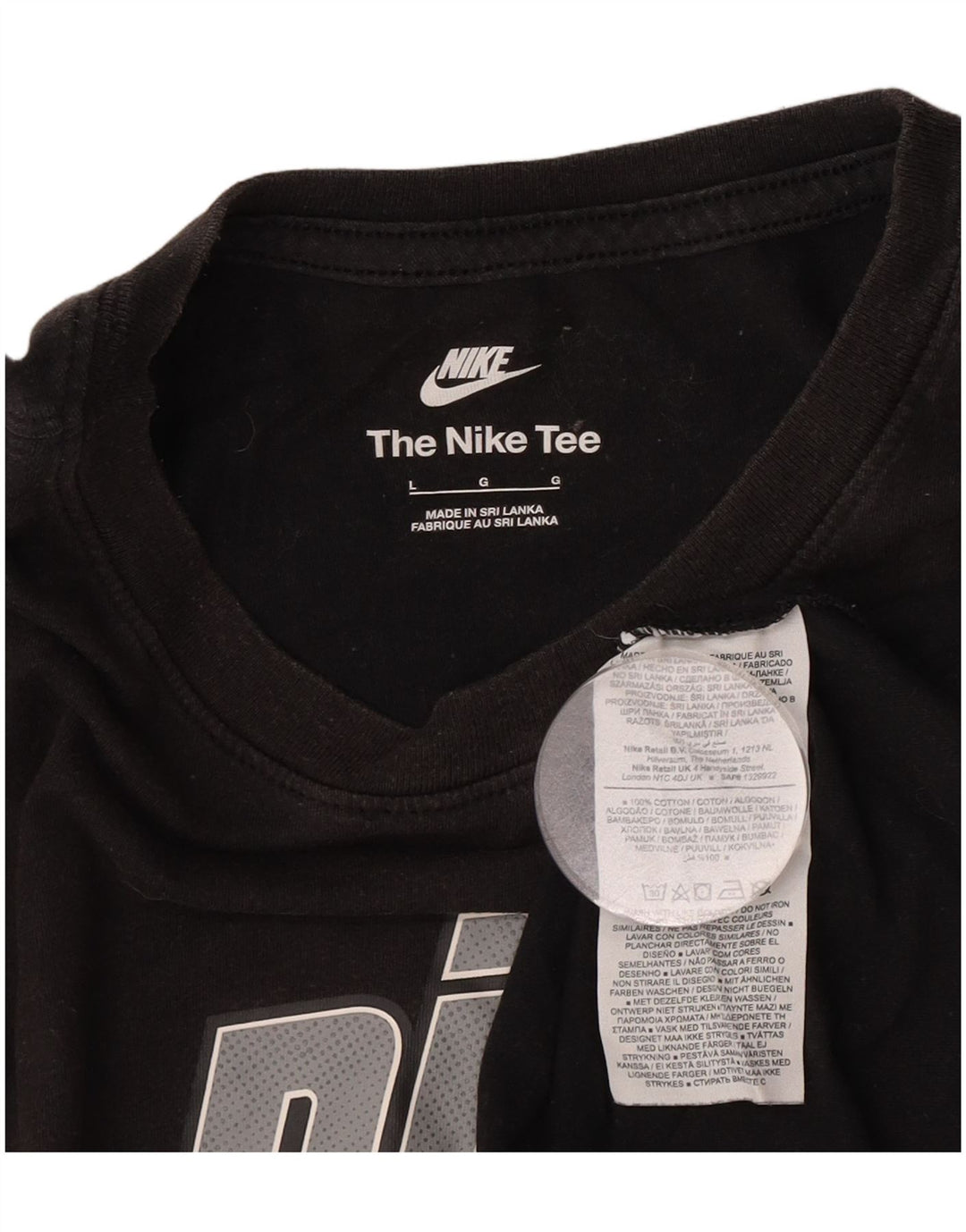 Męski T-shirt z grafiką Nike, duży, czarny, bawełniany