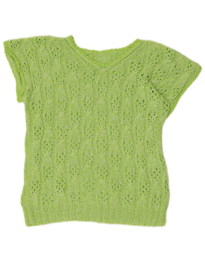 VINTAGE Womens Crop Vest Tank Top UK 12 Medium Green