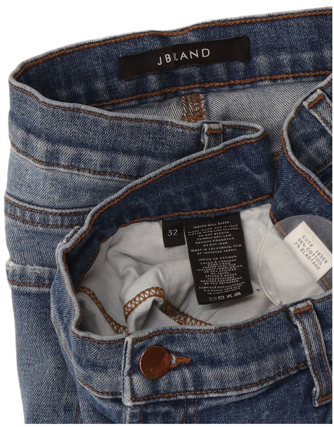 J.Brand Damskie jeansy slim W32 L28 Niebieskie bawełniane