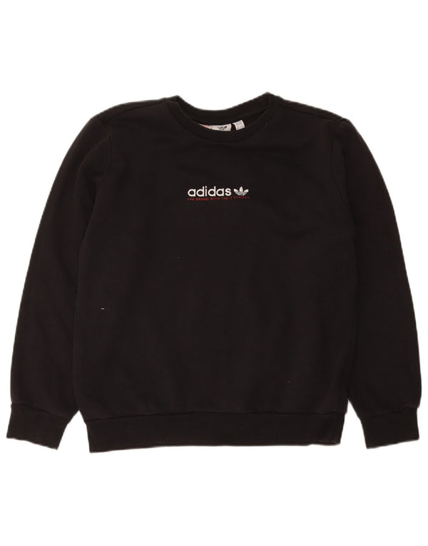 Bluza chłopięca Adidas z grafiką, 13-14 lat, czarna bawełna