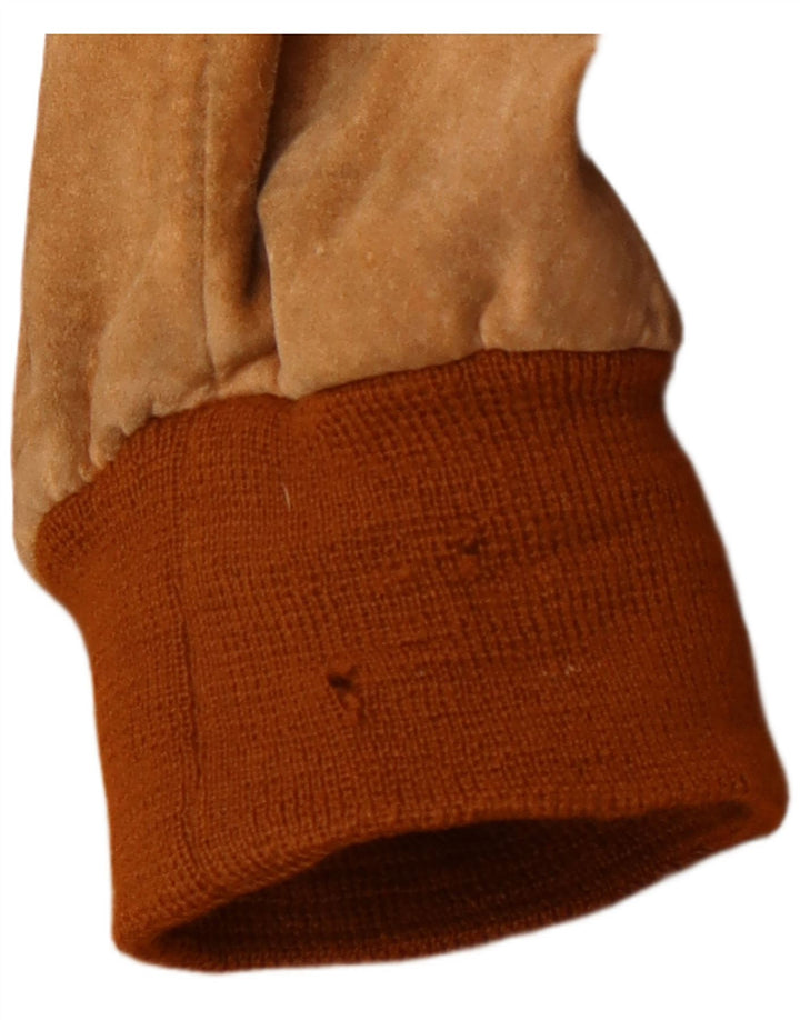 Męska zamszowa kurtka bomberka VINTAGE UK 42 XL, brązowa skóra