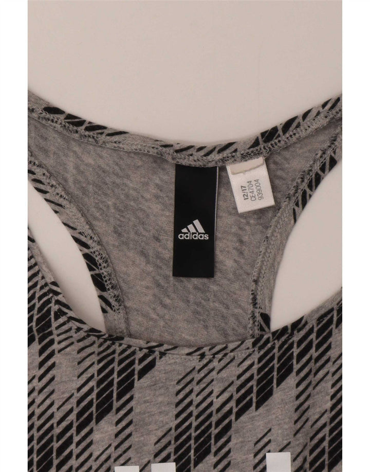 Damska kamizelka graficzna Adidas Top UK 12 Średni szary geometryczny