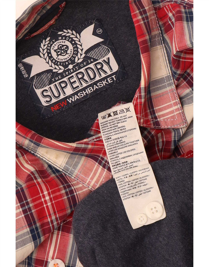 Koszula męska Superdry, bawełniana, średnia, czerwona w kratkę