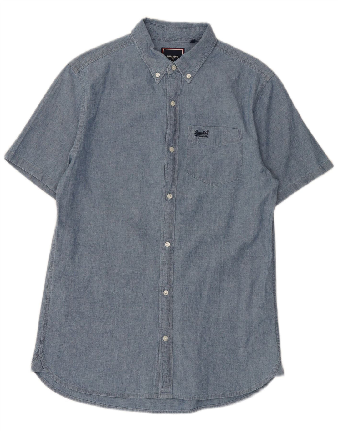 Męska koszula z krótkim rękawem Superdry, mała, niebieska, bawełniana