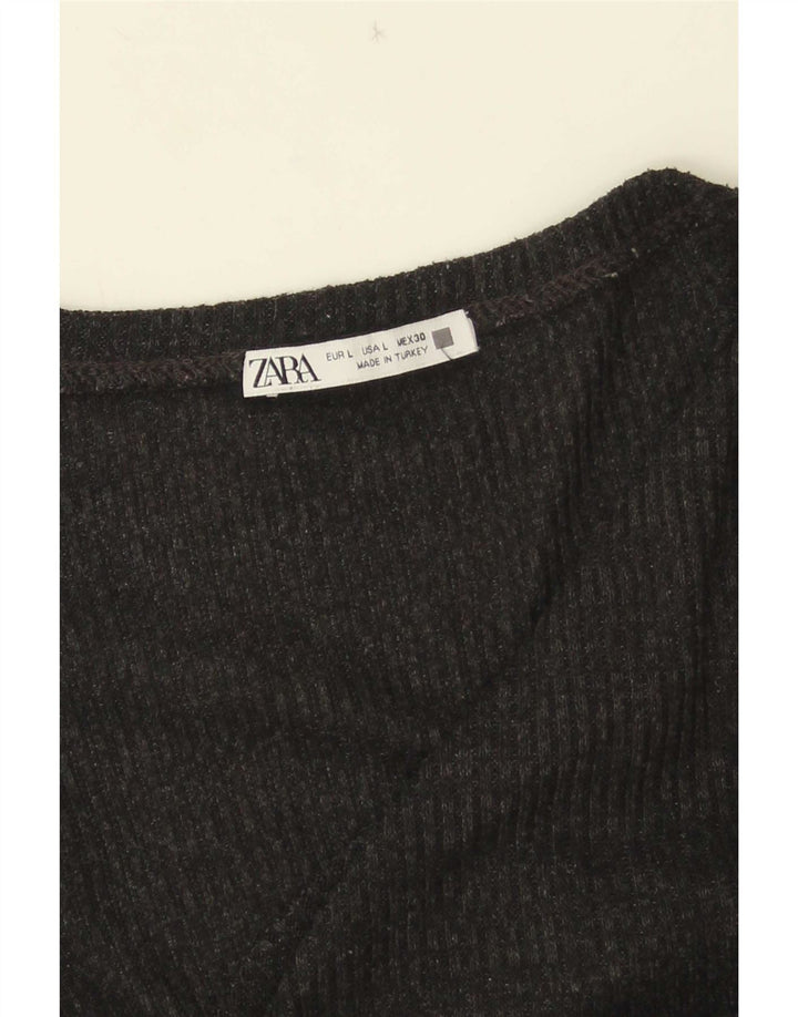 T-shirt damski Zara Top UK 14, duży, czarny