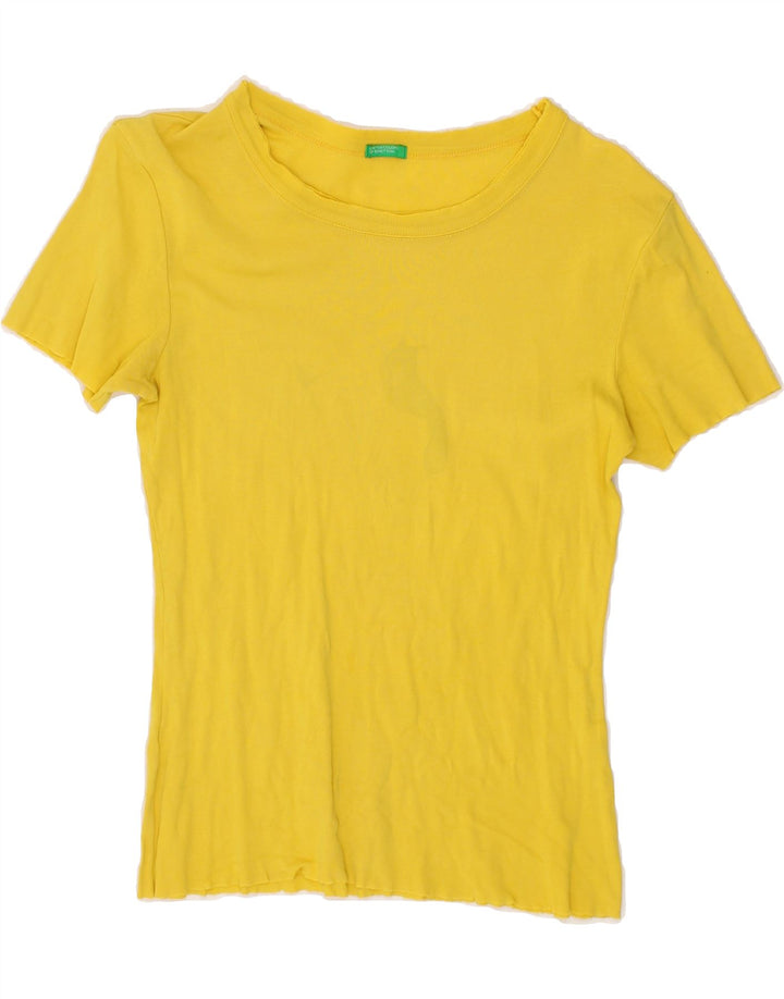 BENETTON Womens T-Shirt Top UK 10 Small Yellow Vintage Benetton and Second-Hand Benetton from Messina Hembry 
