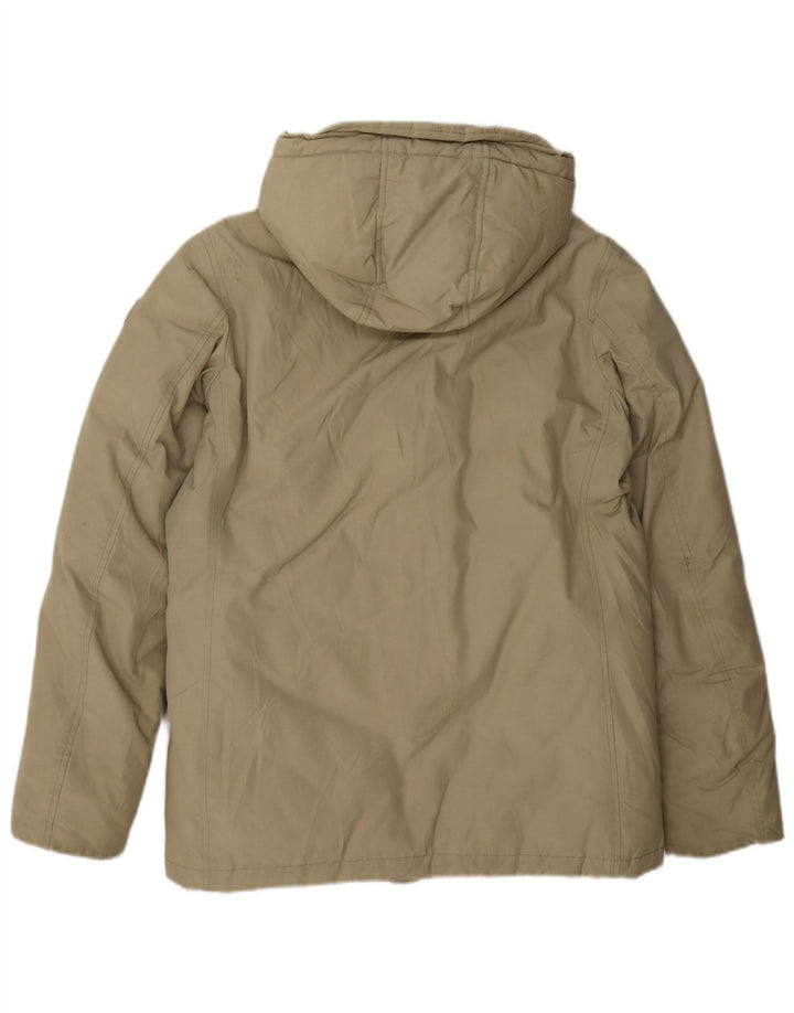 Wyściełana kurtka chłopięca z kapturem Woolrich 11-12 lat, beżowa, bawełniana