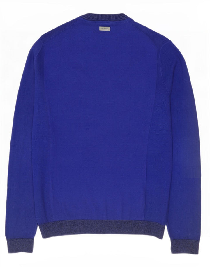 Męski sweter Ted Baker z okrągłym dekoltem, rozmiar 3, średni, granatowy, bawełniany