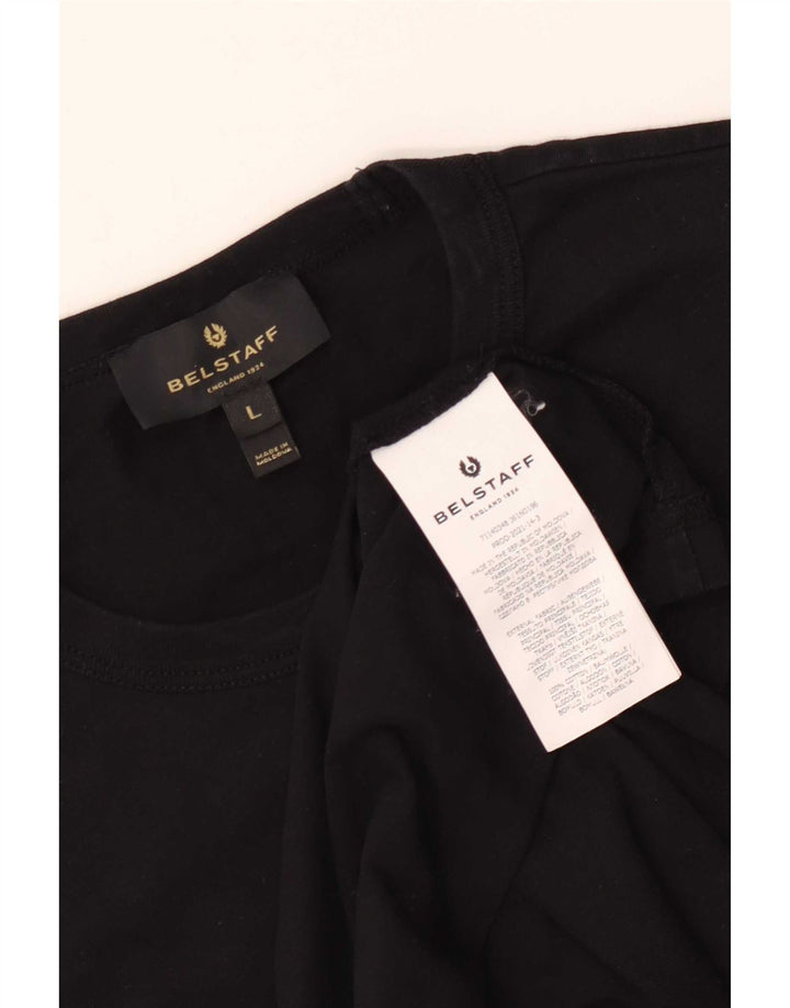Męski T-shirt z grafiką Belstaff, duży, czarny, bawełniany