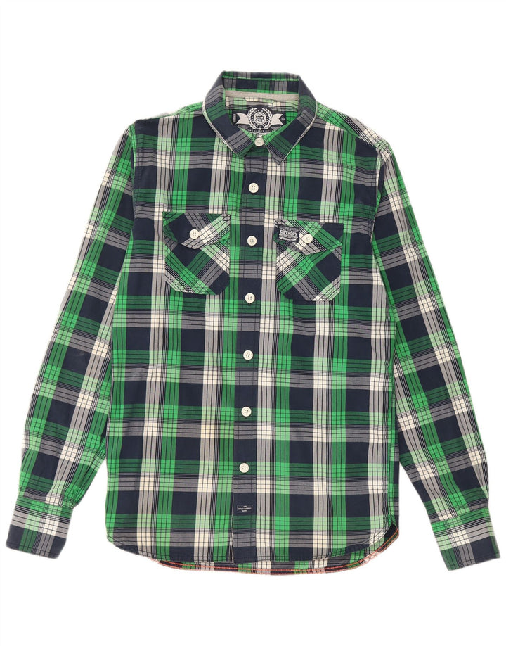 Koszula męska Superdry, bawełniana, w średnią zieloną kratkę