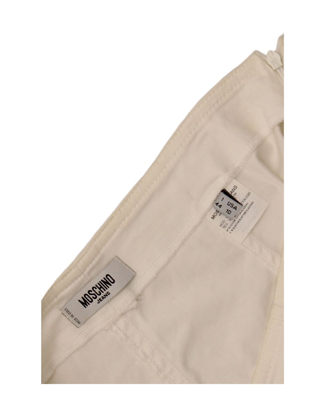 MOSCHINO Damska spódnica w kształcie litery A z wysokim stanem UK 14 W30 L23 Biała bawełna