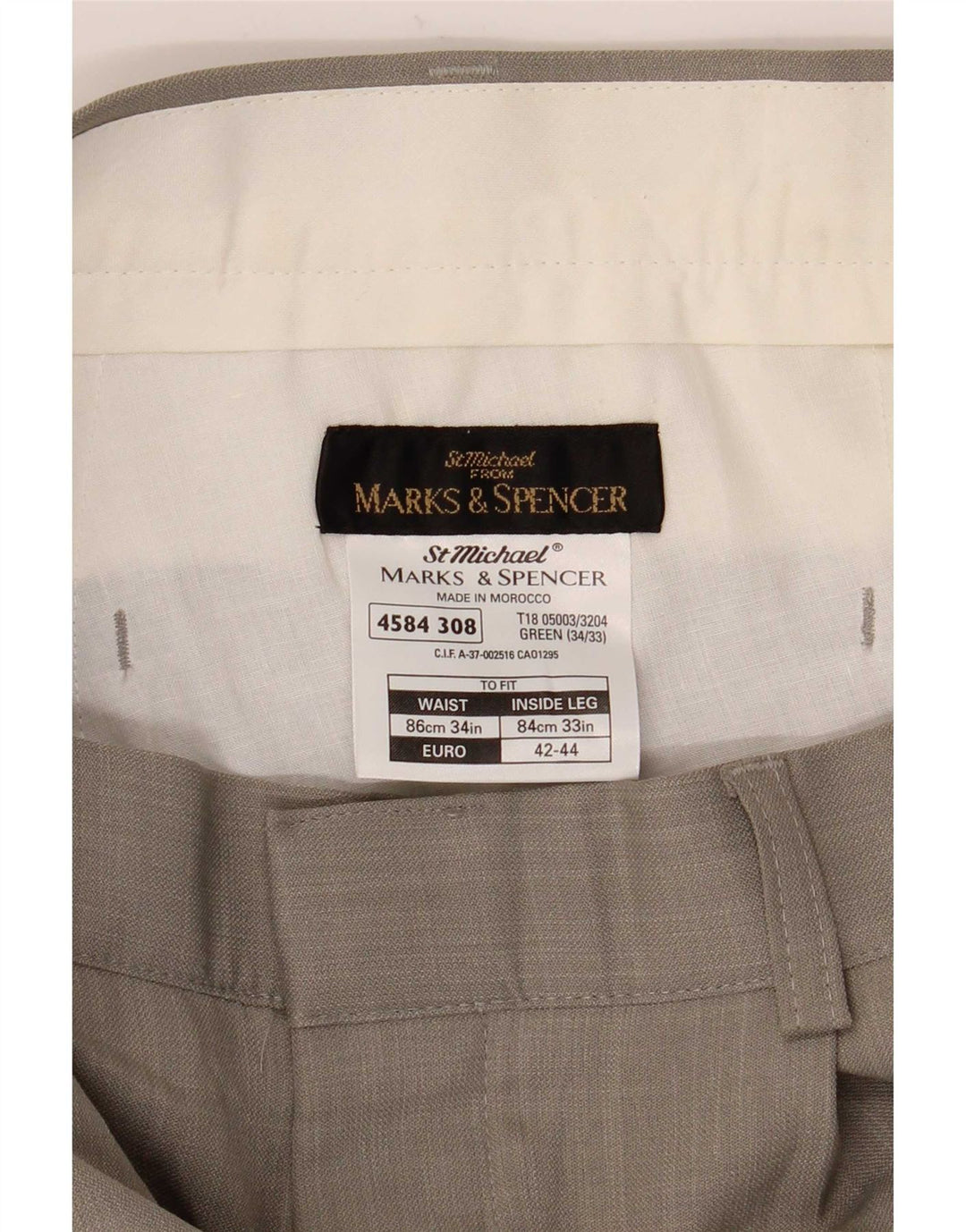 Męskie spodnie casual Marks & Spencer W34 L33 Zielony poliester