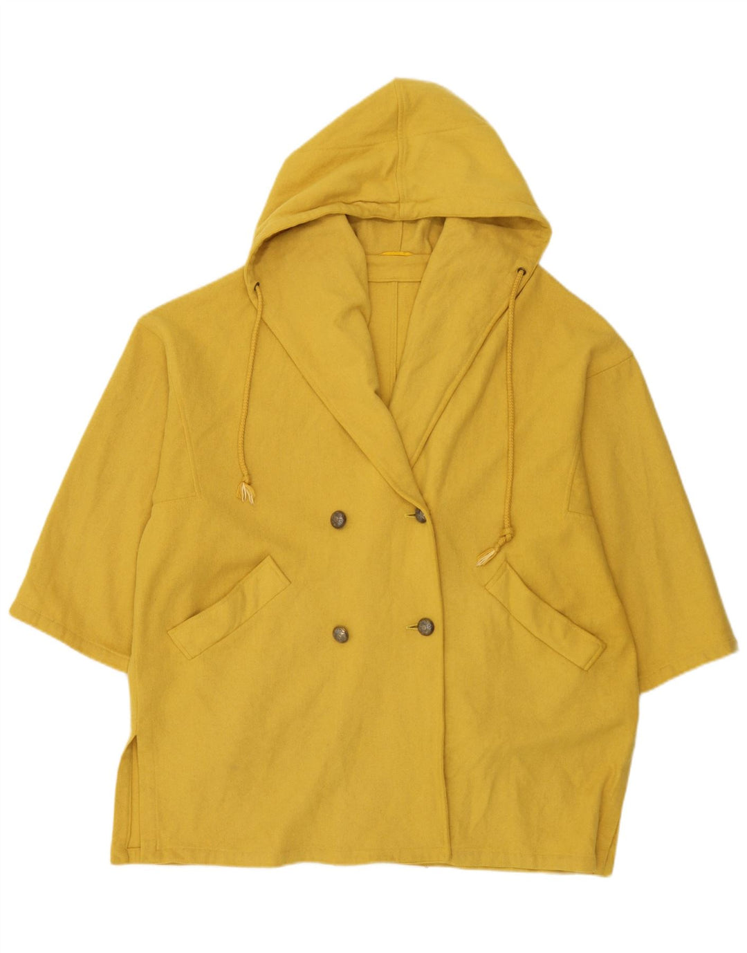 Marella Damski płaszcz z kapturem, oversize, dwurzędowy UK 10, mały, żółty