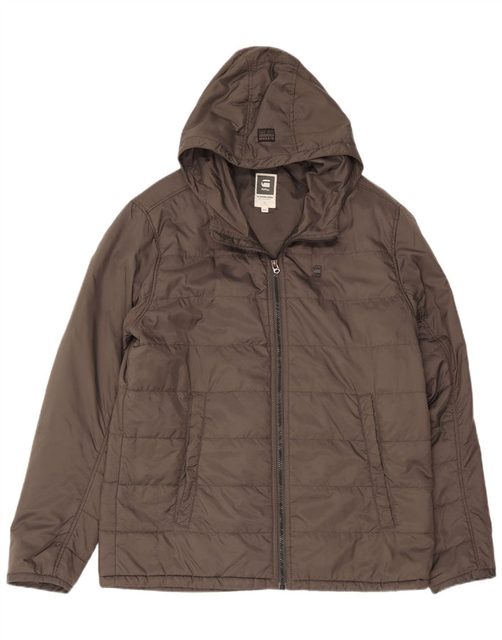 Męska ocieplana kurtka z kapturem G-Star UK 44 2XL Szary nylon